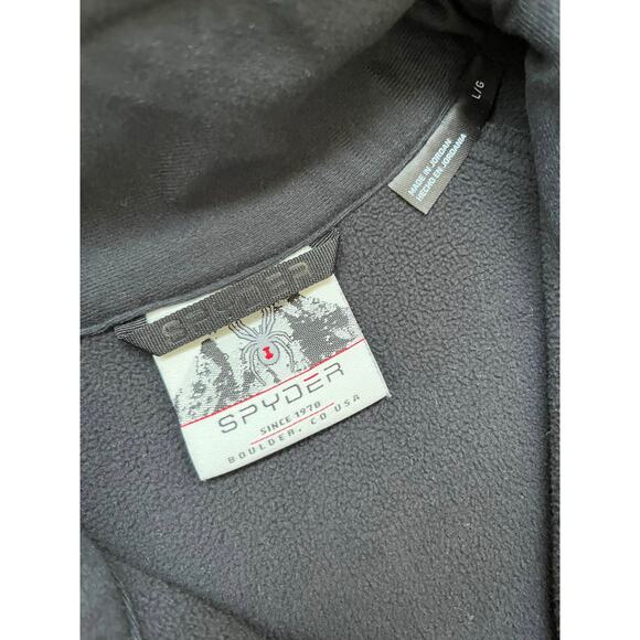 Spyder Fleece Lined Sweater Quarter Zip Men’s Size Large‎ Black Ski - Picture 4 of 7